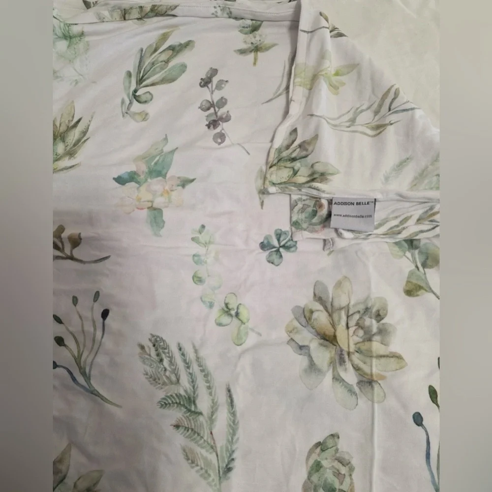 Addison Belle Everything Muslin Baby Blanket 47” X 47” Succulents Theme NWT NEW